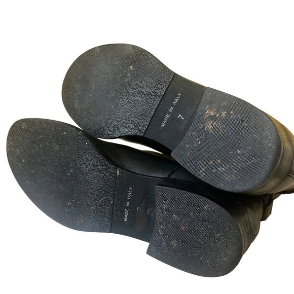 MADEWELL 1937 Biker Moto Boot Black Leather Pull On Ankle Strap Womens 7 - Picture 11 of 16